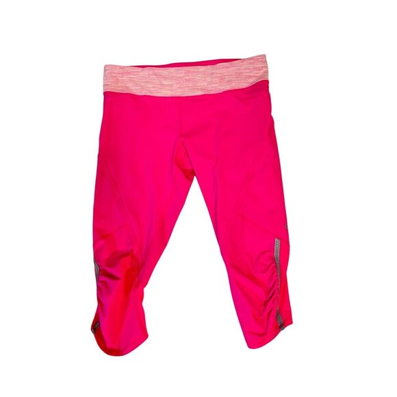 Lululemon Run Pace Crop Leggings Size 4 Pinkelicious Wee Space Parfait Pink 8 - Picture 2 of 6